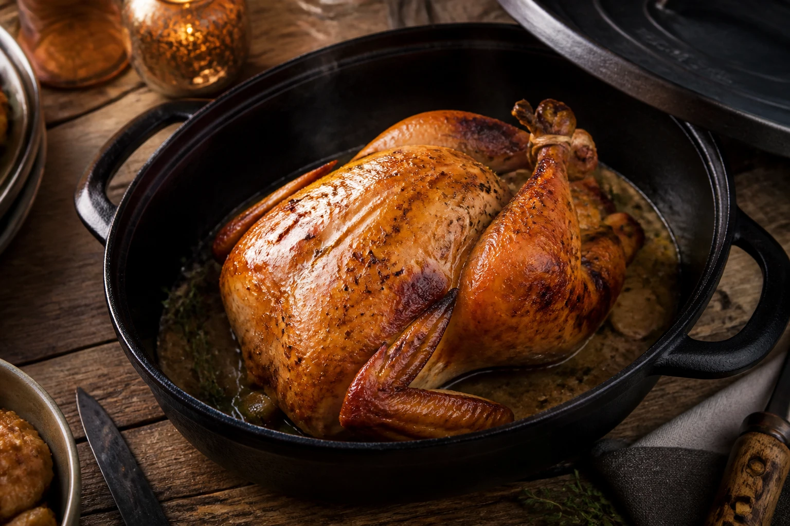 Temps de cuisson du chapon en cocotte en fonte : le bon barème
